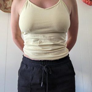 Old Navy Women's Cream and Yellow Vest